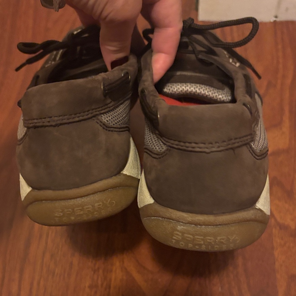 Sperry Dark Brown Boat Shoes with Orange Insoles - Picture 4 of 4